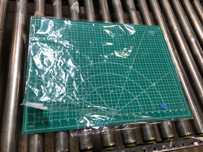 Photo 2 of 18" x 24" Thickened Self Healing Sewing Mat, Idemeet Rotary Cutting Mat for Craft, 5-Ply Blade Table Protecter Cut Board for Handcraft Project, A2, Green Green A2