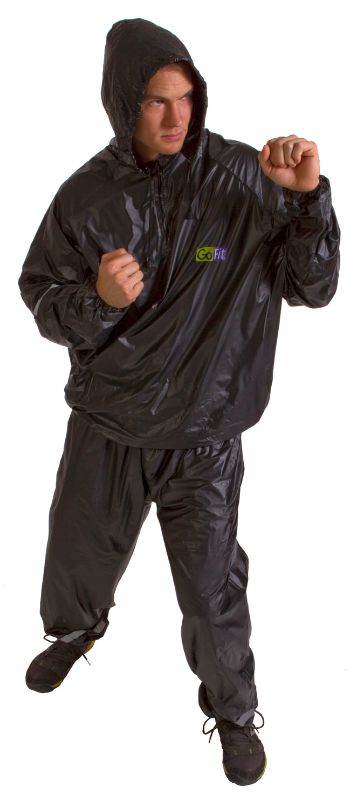 Photo 1 of GoFit Adults' Thermal Training Suit with Hood Black, 2X-Large/3X-Large - Exercise Accessories at Academy Sports
