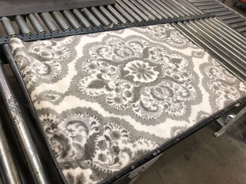 Photo 1 of 45"x30" white and grey area rug 