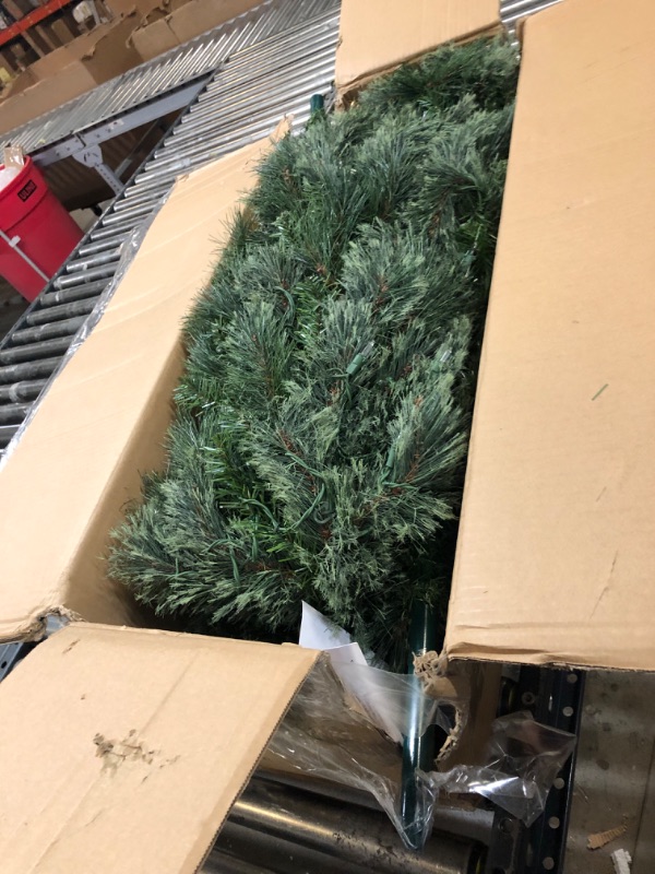 Photo 3 of 7 ft. North Valley Spruce Pencil Slim Artificial Christmas Tree with Clear Lights