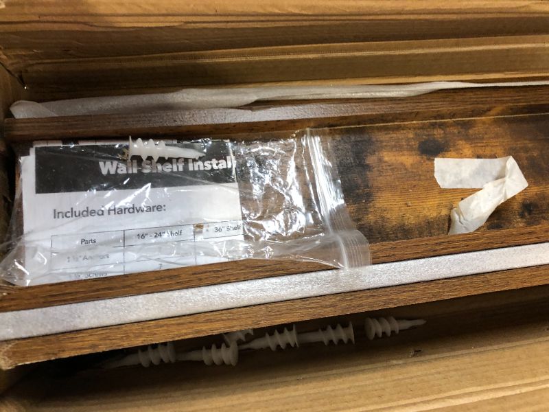 Photo 1 of 36 Inch Floating Shelves for Wall, Set of 3 in Walnut Brown, Modern Rustic Style, Wall Mounted Display Shelves, Picture Ledges by Icona Bay 36" Walnut Brown