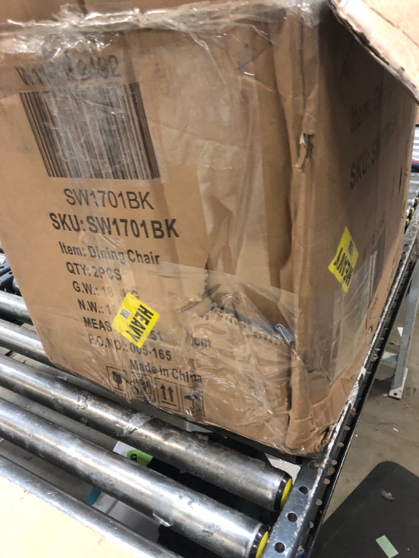 Photo 1 of Collection Modern, High-end Tufted Solid Wood Contemporary Velvet Upholstered Dining Chair with Chrome Stainless Steel Plating Legs,Nailhead Trim,Set of 2,Black and Chrome, SW1701BK
