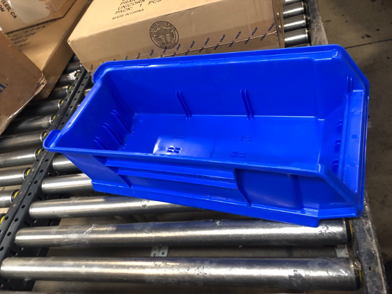 Photo 2 of Akro-Mils 30286 Super-Size AkroBin Heavy Duty Stackable Storage Bin Plastic Container, (24-Inch L x 11-Inch W x 7-Inch H), Blue,
