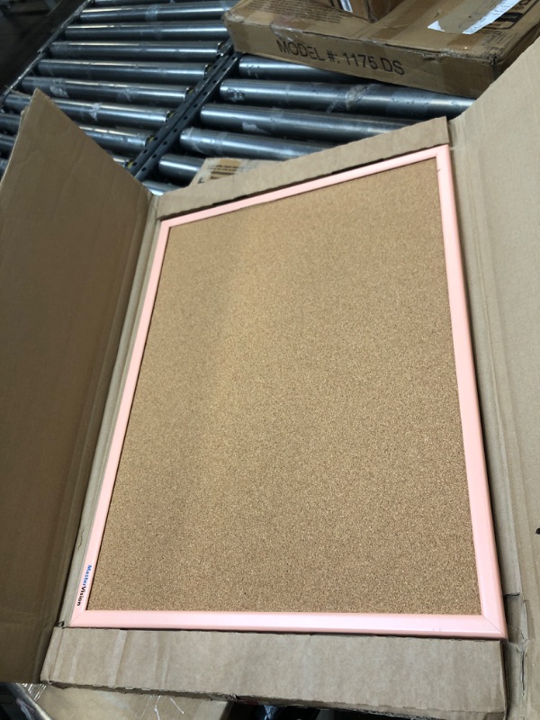 Photo 2 of MasterVision Pastel Collection Cork Bulletin Board, Salmon Colored MDF Frame, Self-Healing Cork for Push Pins, 23.62" x 17.72" 23.62" x 17.72" Salmon