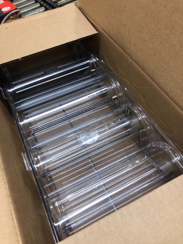 Photo 1 of mDesign Plastic Free-Standing Water Bottle and Wine Rack Storage Organizer for Kitchen Countertops, Table Top, Pantry, Fridge - Stackable - Holds 5 Bottles Each, 2 Pack - Clear 10 bottle Clear