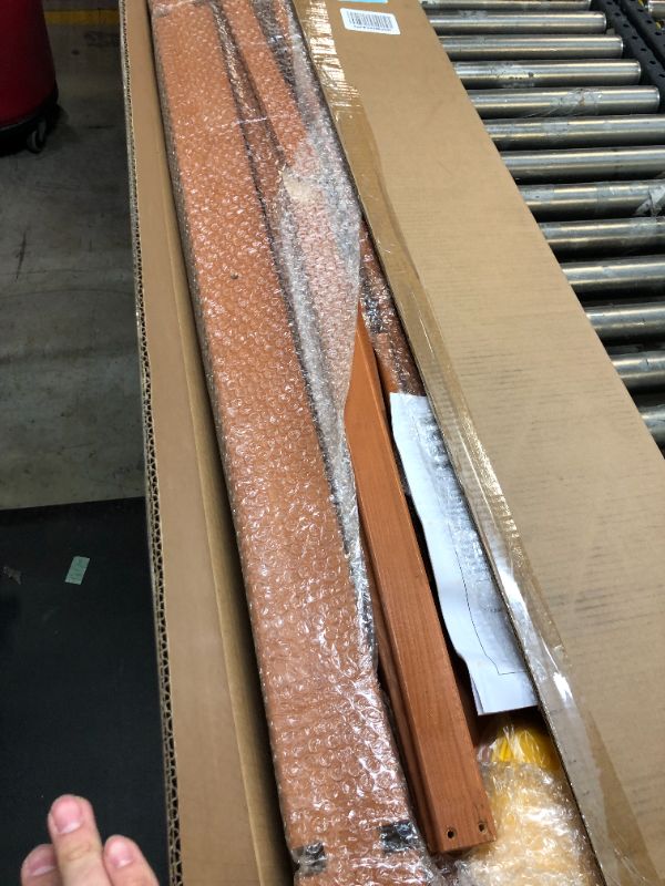 Photo 1 of Kids Sandbox with Cover, Wooden Sand Box with Adjustable Canopy, Canadian Wood Sandpit with Lid for Outdoor Backyard Play 46.5" Square Light Brown