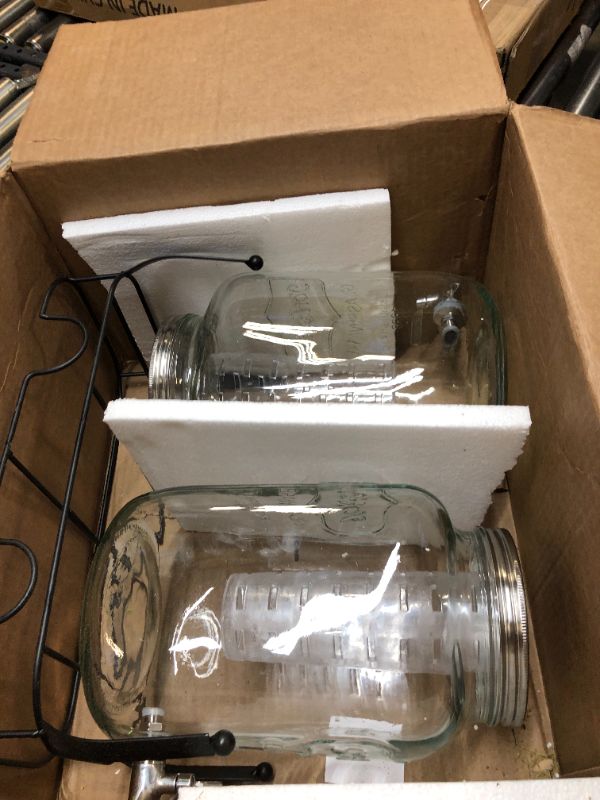 Photo 1 of 2 LARGE GLASS MASON JARS SOLD AS SET