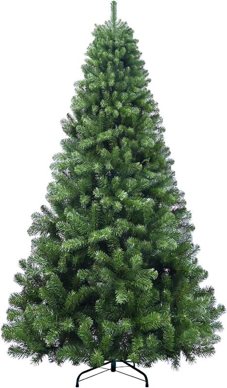 Photo 1 of 8ft Christmas Tree, Premium PVC Fir Artificial Holiday Christmas Tree, Ideal for Home, Office, and Xmas Party Decoration, Includes Metal Foldable Stand