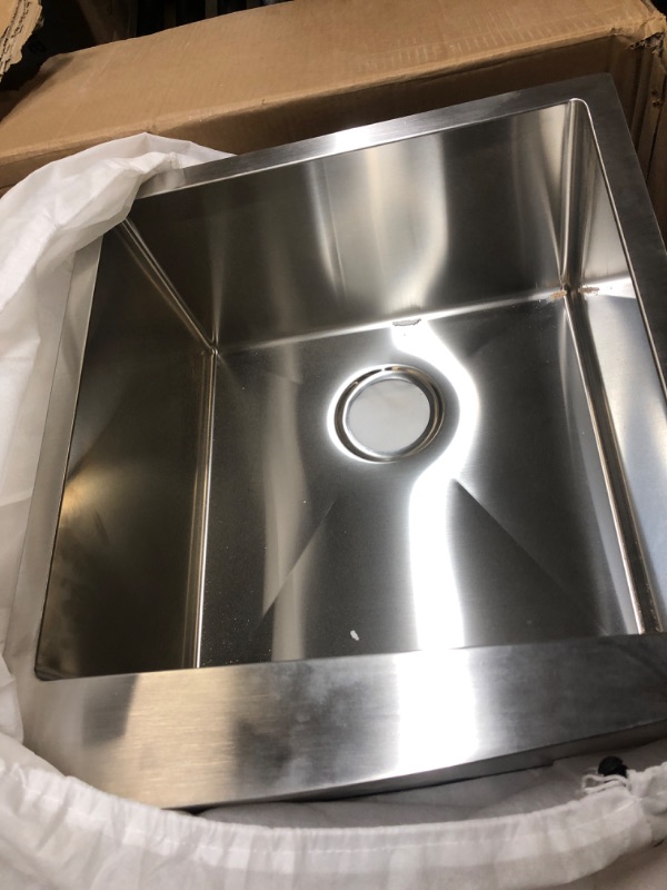 Photo 3 of 36 Farmhouse Double Sink - Logmey Stainless Steel Kitchen Sink 18 Gauge Apron Front Kitchen Sink 50/50 Double Bowl Kitchen Farm Sink 36x20x9-55 Stainless Steel-Farmhouse