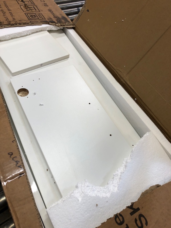 Photo 1 of Harper & Bright Designs White Modern TV Stand with 16-Color LED Lights and 2 Large Storage Drawers for TVs Up to 70 Inches, Can be Assembled in Lounge Room, Living Room or Bedroom 63'' L White