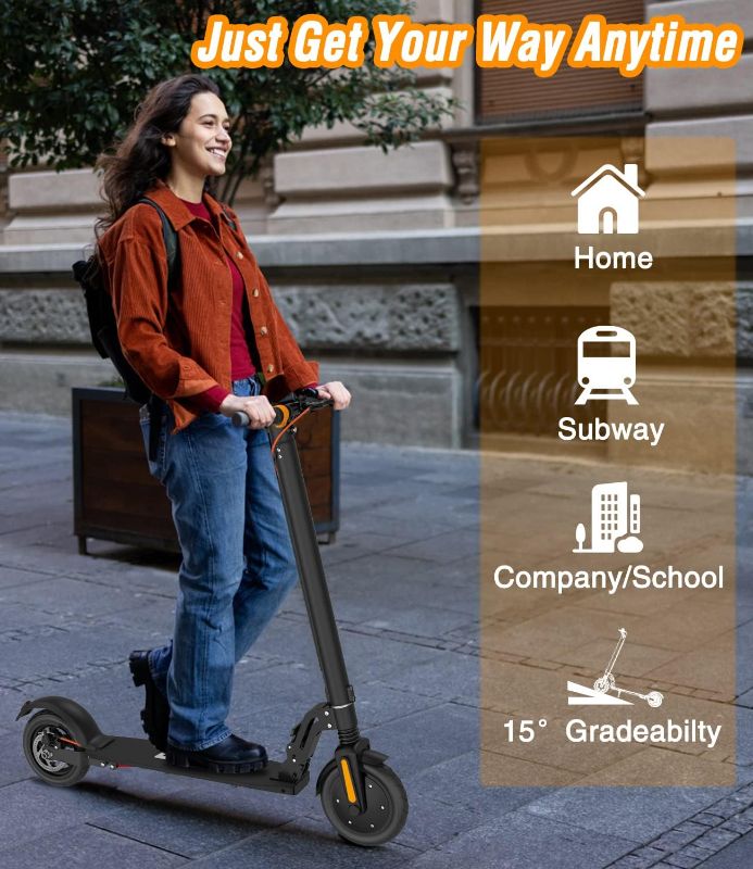 Photo 1 of Electric Scooter,TODO Foldable Electric Scooter for Adults, Max 15MPH,8.5" Solid Tires,Range12-19Mile 400W(Peak) Powerful E-Scooter with Dual Brakes, Smart APP&Dual Brake System (Black)