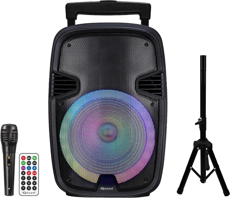 Photo 1 of Supersonic IQ-5715DJBT 15" Portable Bluetooth Speaker with True Wireless Stereo, Mic, FM Radio - Includes Bonus Tripod Stand
