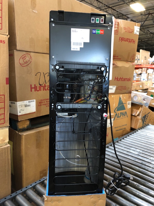 Photo 1 of Brio Self Cleaning Bottom Loading Water Cooler Water Dispenser – Black Stainless Steel - 3 Temperature Settings - Hot, Room & Cold Water - UL  (NEW, MINOR DENT)