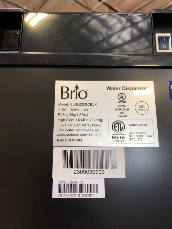 Photo 1 of Brio Self Cleaning Bottom Loading Water Cooler Water Dispenser – Black Stainless Steel - 3 Temperature Settings - Hot, Room & Cold Water - UL  (NEW, MINOR DENT)