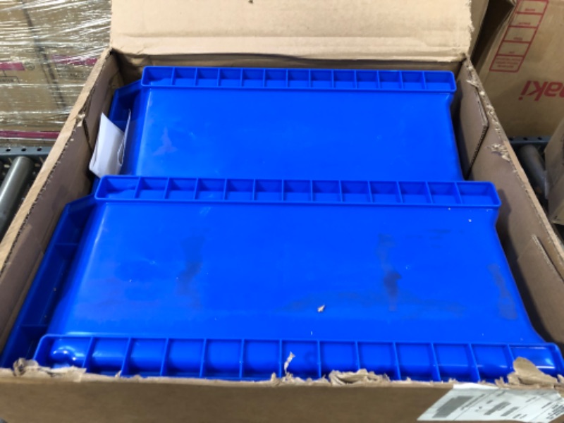 Photo 2 of Akro-Mils - 30284BLUE 30284 Super-Size AkroBin Heavy Duty Stackable Storage Bin Plastic Container, (24-Inch L x 8-Inch W x 7-Inch H), Blue, (4-Pack)