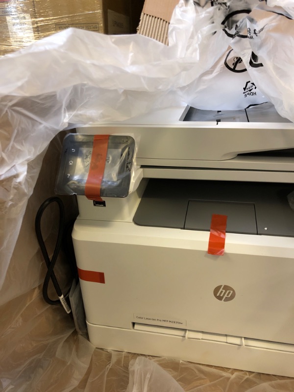 Photo 3 of HP Color LaserJet Pro M283fdw Wireless All-in-One Laser Printer, Remote Mobile Print, Scan & Copy, Duplex Printing, Works with Alexa (7KW75A), White