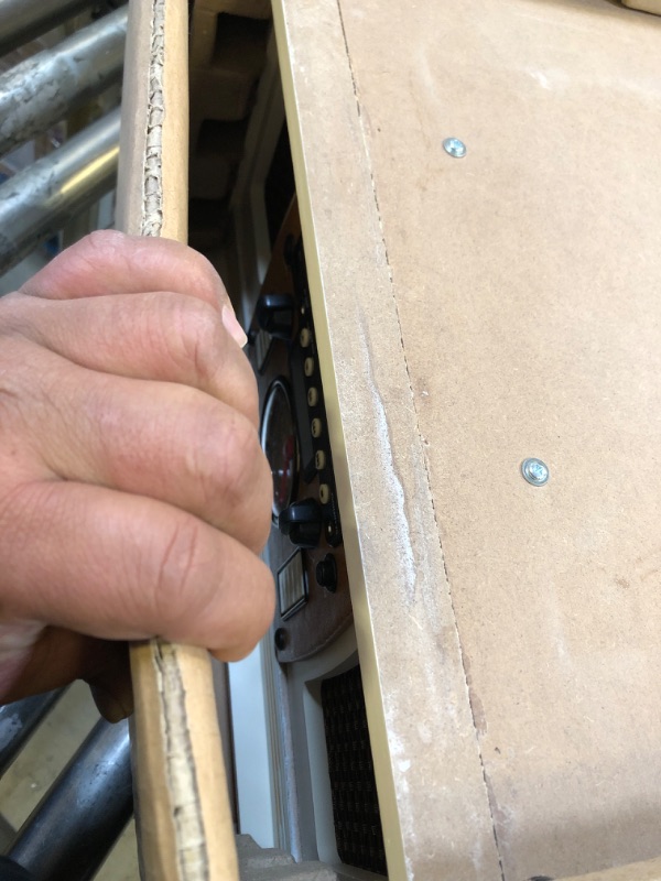 Photo 1 of Victrola 8-in-1 Bluetooth Record Player & Multimedia Center, Built-in Stereo Speakers - Turntable, Wireless Music Streaming, Real Wood | White White Entertainment Center