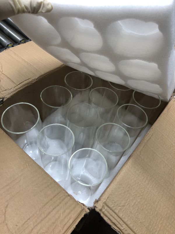 Photo 2 of 12 Pack Glass Clear Cylinder Vases Tall Floating Candle Holders Centerpiece Table Vases for Home Wedding Decorations Formal Dinners (8 x 3.35 Inch)