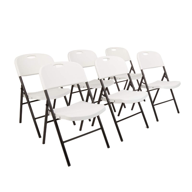 Photo 1 of 1 COUNT Amazon Basics Folding Plastic Chair with 350-Pound Capacity