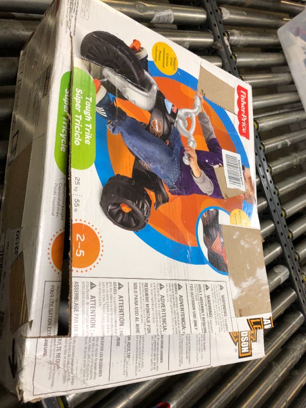 Photo 3 of Fisher-Price Harley-Davidson Tricycle with Handlebar Grips and Storage Area, Multi-Terrain Tires, Tough Trike [Amazon Exclusive]