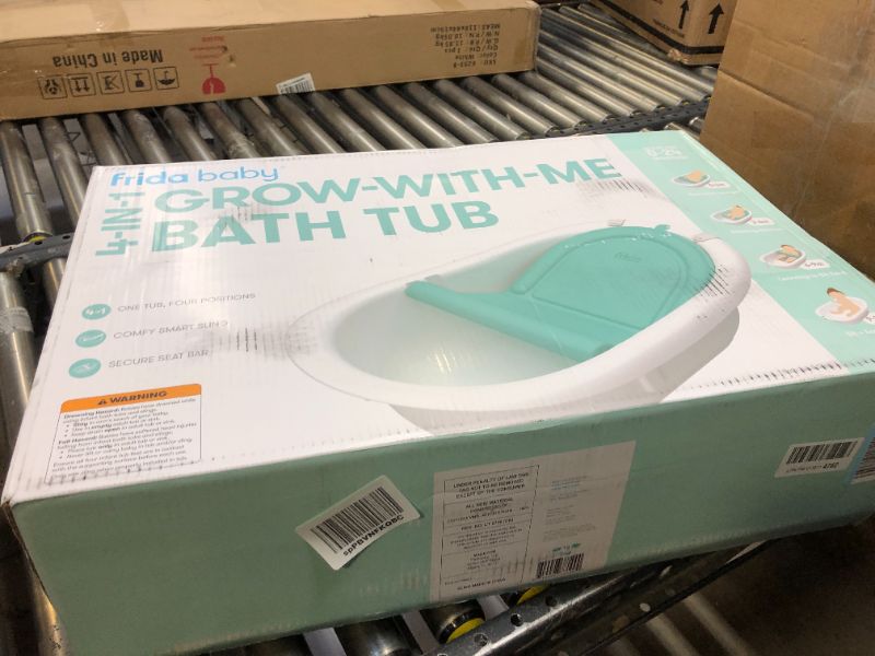 Photo 3 of 4-in-1 Grow-with-Me Bath Tub by Frida Baby Transforms Infant Bathtub to Toddler Bath Seat with Backrest for Assisted Sitting in Tub