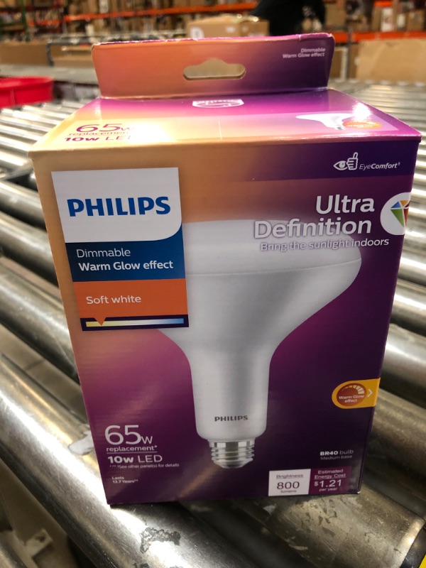 Photo 2 of 65-Watt Equivalent BR40 Ultra Definition Dimmable E26 LED Light Bulb Soft White with Warm Glow 2700K (1-Pack)