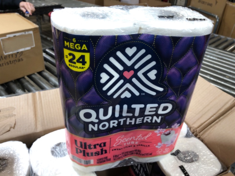 Photo 2 of Quilted Northern Ultra Plush Toilet Paper with Sweet Lilac & Vanilla Scented Tube, 24 Mega Rolls, 3-Ply Bath Tissue