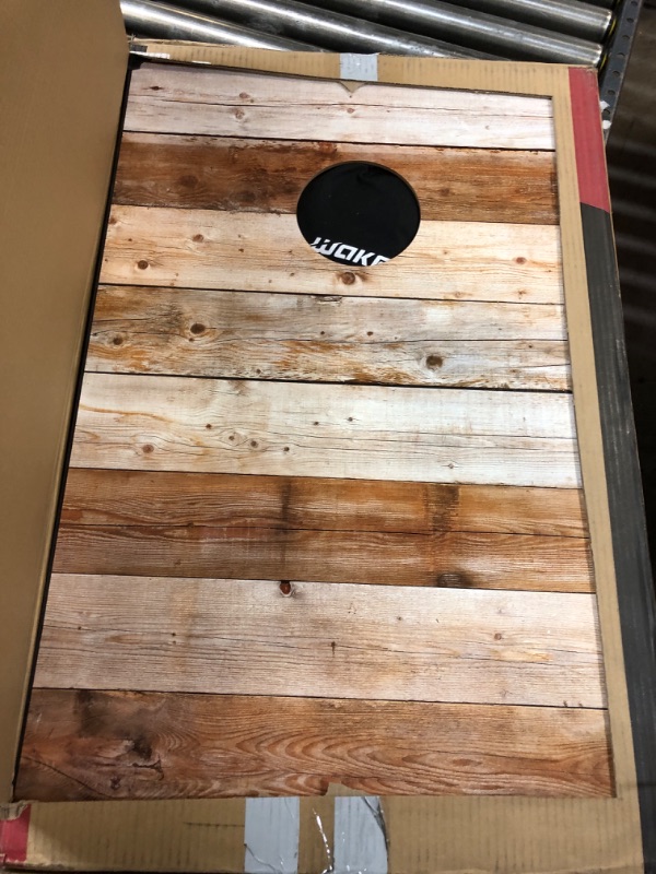 Photo 2 of Corn Holes Outdoor Game Set: 3'x 2' Wood Cornhole Set with 2 Cornhole Boards, 8 Cornhole Toss Bags and Carrying Case for Adults/ Kids/ Families, Corn Hole Game Perfect for Backyard, Beach,Camping Retro USA Flag 3'x2'