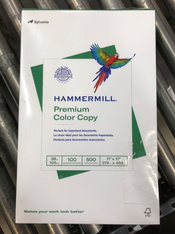 Photo 2 of Hammermill Printer Paper, Premium Color 28 lb Copy Paper, 11 x 17 - 1 Ream (500 Sheets) - 100 Bright, Made in the USA, 102541R Ledger (11x17) 1 Ream | 500 Sheets