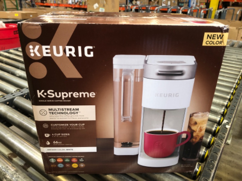 Photo 3 of Keurig K-Supreme Coffee Maker, Single Serve K-Cup Pod Coffee Brewer, With MultiStream Technology, 66 Oz Dual-Position Reservoir, and Customizable Settings, White White K-Supreme