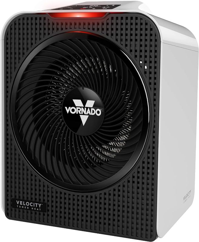 Photo 1 of Vornado Velocity 5 Whole Room Space Heater with Auto Climate Control, Timer, and Safety Features, White, Large
