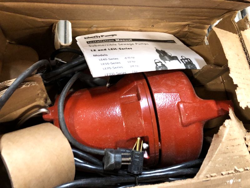 Photo 2 of Liberty Pumps LE51A LE50-Series Submersible Automatic Sewage Pump, RED
