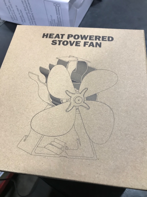 Photo 1 of 4-Blade Heat Powered Stove Fan for Wood/Log Burner, Fireplace Fan for Wood Burning Stove,Wood Stove Fan
