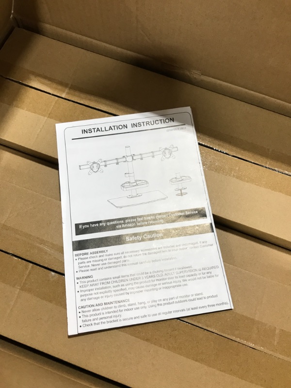 Photo 1 of MOUNT PRO Dual Monitor Stand for 2 Screens up to 27 Inch, Freestanding Monitor Mount Holds Max 17.6 lbs, Adjustable Monitor Desk Mount with Tempered Glass Base & Storage Shelf VESA 75x75mm/100x100mm https://a.co/d/2os91qJ