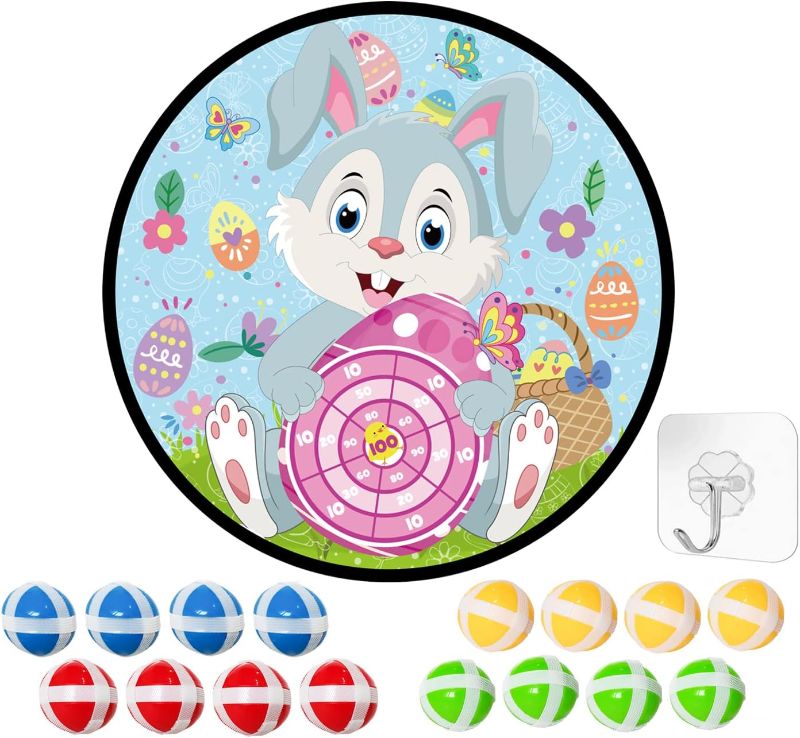 Photo 1 of Easter Game Dartboard,26in Bunny Dartboard Throwing Game with 16 Sticky Balls Toy Great for Kids Boys Girls Toddler Easter Basket Stuffers Egg Fillers
