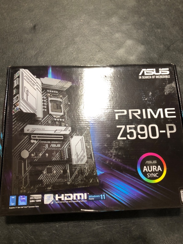 Photo 2 of ASUS Prime Z590-P LGA 1200 (Intel® 11th/10th Gen) ATX Motherboard (PCIe 4.0, 10+1 Power Stages, 3X M.2, 2.5Gb LAN, Front Panel USB 3.2 Gen 2 USB Type-C®, Thunderbolt™ 4 Support)
