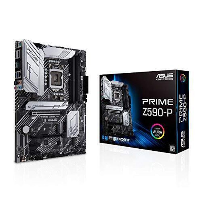 Photo 1 of ASUS Prime Z590-P LGA 1200 (Intel® 11th/10th Gen) ATX Motherboard (PCIe 4.0, 10+1 Power Stages, 3X M.2, 2.5Gb LAN, Front Panel USB 3.2 Gen 2 USB Type-C®, Thunderbolt™ 4 Support)
