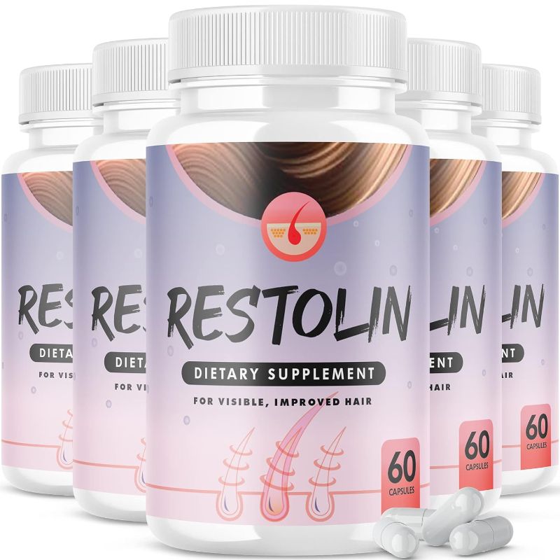 Photo 1 of (5 Pack) Restolin Advanced Hair Regrowth Growth Pills Supplement (300 Capsules)
