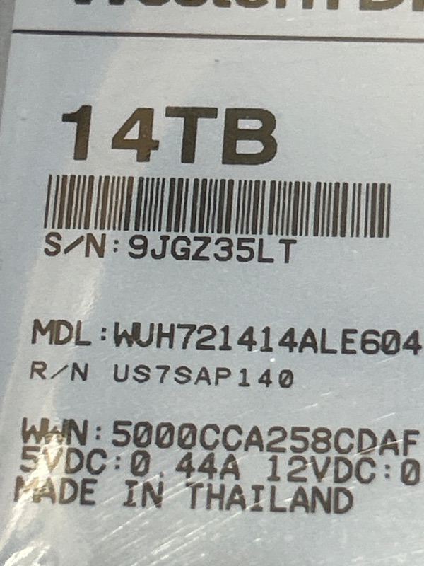 Photo 2 of HGST WD Ultrastar DC HC530 14TB SATA 6Gb/s 3.5-Inch Data Center HDD - WUH721414ALE604 0F31152 (Renewed) 14TB - SE