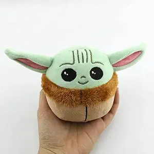 Photo 1 of Baby Yoda Squish Plush Toy, Grogu Stuffed Animal Kids Plushie, The Child Mandalorian Soft Kawaii Pillow Doll Gift Light Green (Small)
