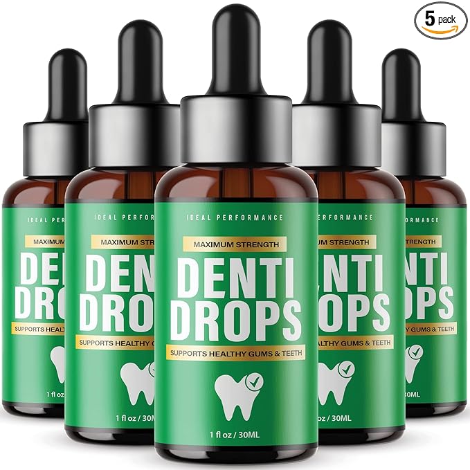 Photo 1 of (5 Pack) Denti Drops for Gums Dentidrops Dental Dropper Healthy Gum and Teeth Liquid Drops Mouth (10oz) EXPIRE 08-2025