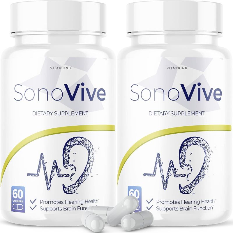 Photo 1 of (2 Pack) Sonovive Capsules for Hearing - Official Formula - Sono Vive Hearing Pills Supplement - Advanced Strength Formula Reviews Loss - Hearing Support for Ear Ringing New - Sonovive (120 Capsules) EXPIRE 07/2025