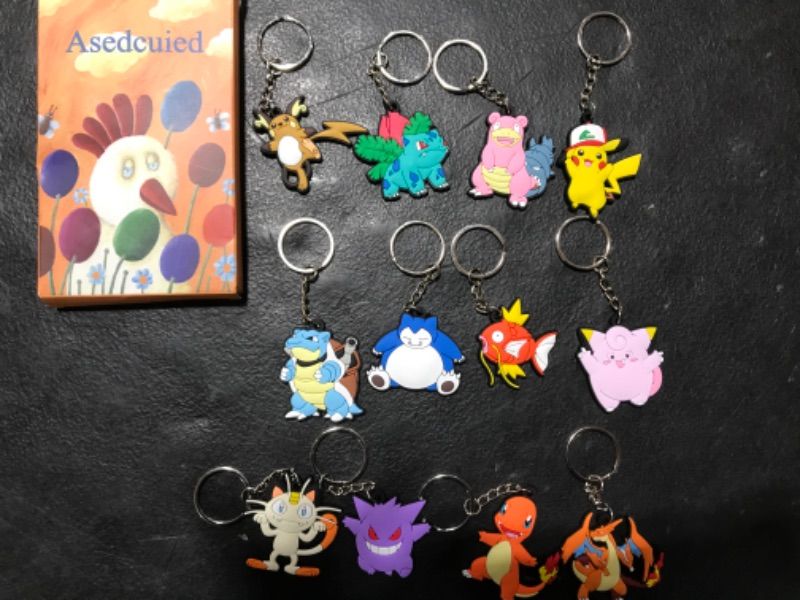 Photo 1 of 12 PIECE POKEMON KEYCHAINS GIFT ANIME