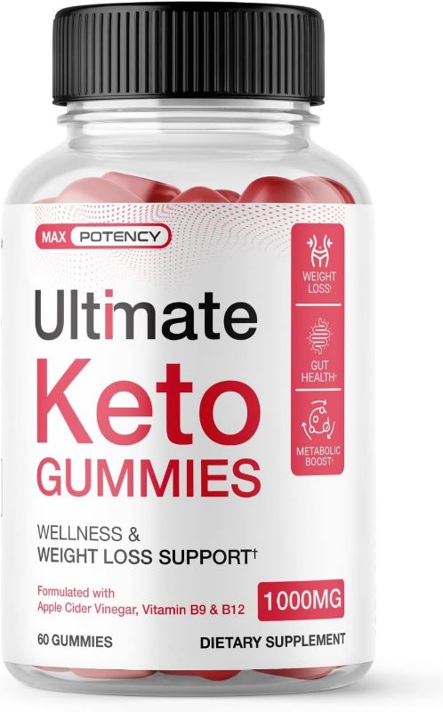 Photo 1 of (1 Pack) Ultimate Ketos ACV Gummies, Ultimate Ketosis Gummy Bears, 60 Count
