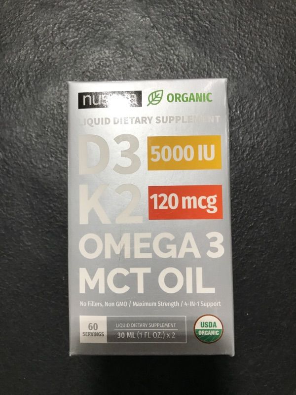 Photo 2 of (2 Pack) Organic Vitamin D3 K2 Drops w MCT Oil Omega 3, 5000 IU, Vitamin D Liquid 5000 IU, No Fillers, Non-GMO Liquid D3 for Body’s Defenses & Faster Absorption, Unflavored, 2 Fl Oz Liquid Vitamin D3 Unflavored 1 Fl Oz (Pack of 2)