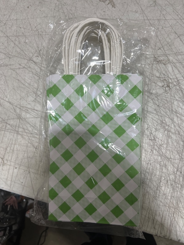 Photo 1 of 14 plaid green and white bags 