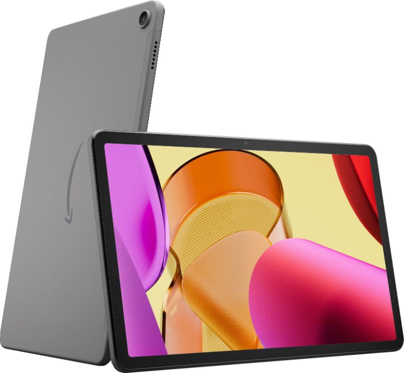 Photo 1 of Amazon Fire Max 11 tablet, vivid 11” display, all-in-one for streaming, reading, and gaming, 14-hour battery life, optional stylus and keyboard, 64 GB, Gray 64 GB With Lockscreen Ads Gray Amazon Fire Max 11