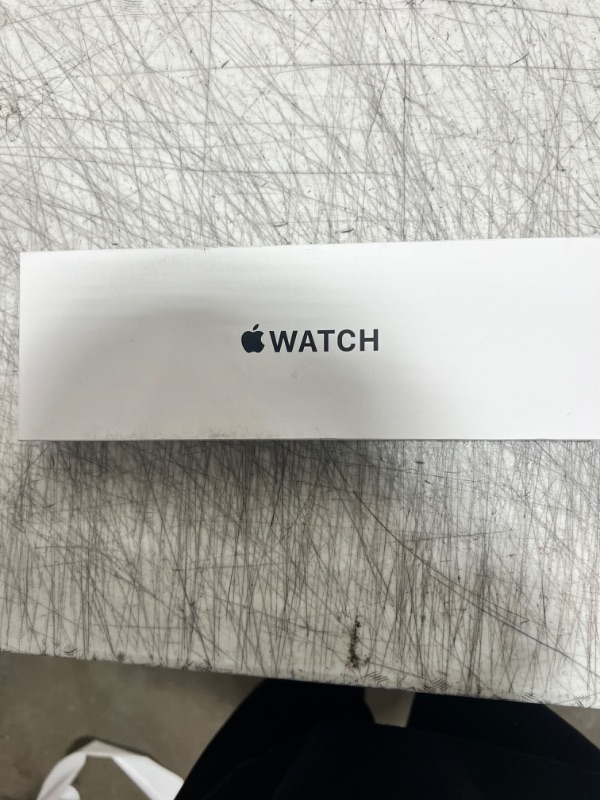Photo 1 of Apple Watch SE GPS 44mm Silver Aluminum Case with Storm Blue Sport Band - M/L Silver Aluminum Case with Storm Blue Sport Band 44mm M/L - fits 160–210mm wrists 