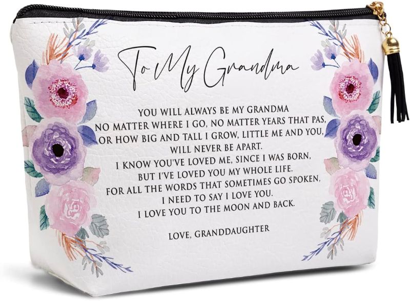 Photo 1 of Grandma Gifts, Gifts for Grandma from, I Love You Inspirational Best Grandma Ever Gifts for Women, Her, Female, Grandmother, Gigi, Watercolor Flower Makeup Bag for Birthday, Christmas
