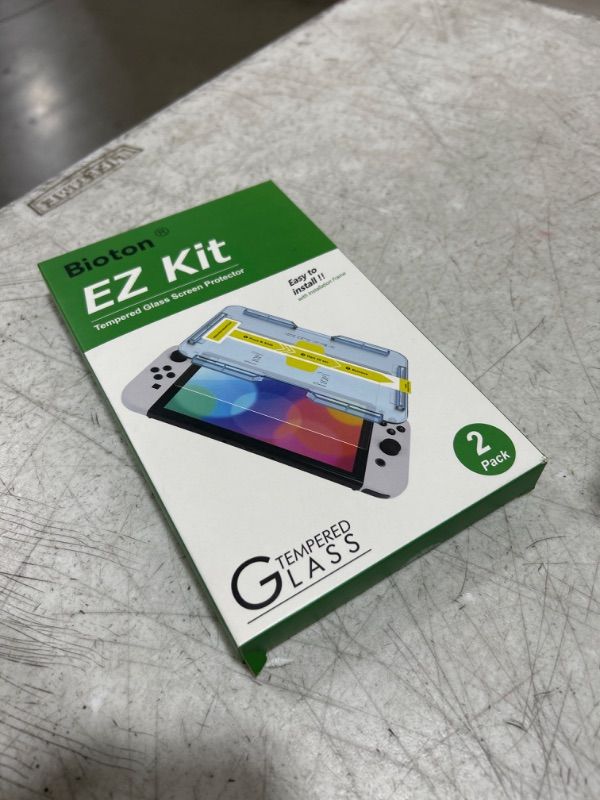 Photo 1 of Tempered Glass Screen Protector Compatible with Nintendo Switch OLED Model 2021 [EZ Kit] [Automatic Alignment] - 2 Pack